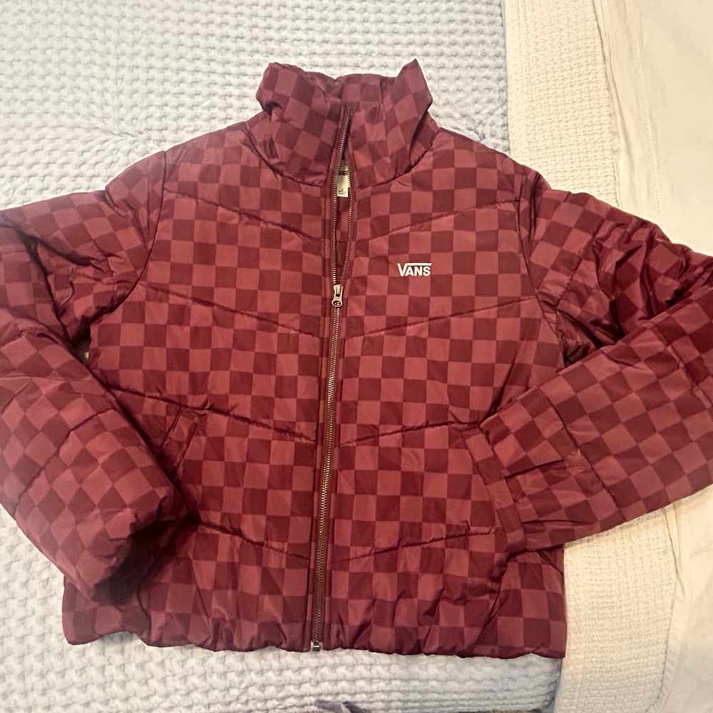 Burgundy Vans Puffer Jacket